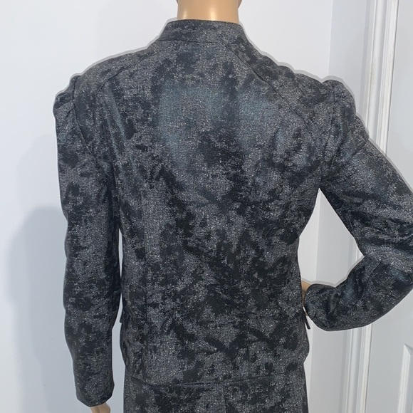 Joseph Ribkoff faux leather Gray Black two pieces Suit Blazer and skirt size 10 - Picture 12 of 16